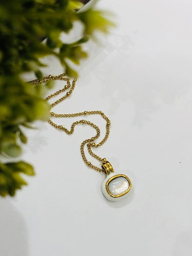 White Enamel Golden Chain